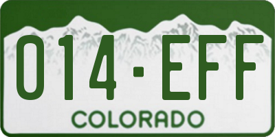 CO license plate 014EFF