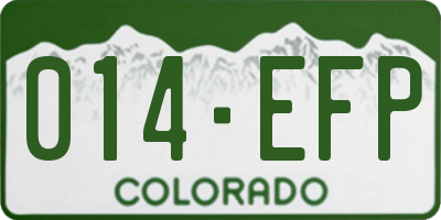CO license plate 014EFP