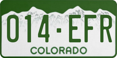 CO license plate 014EFR