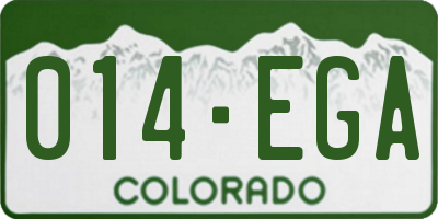 CO license plate 014EGA