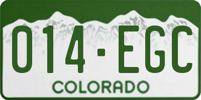 CO license plate 014EGC
