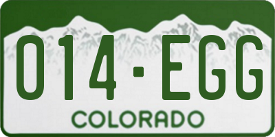 CO license plate 014EGG