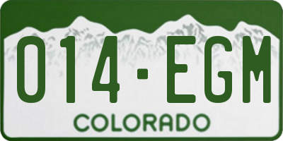 CO license plate 014EGM