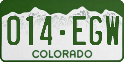 CO license plate 014EGW