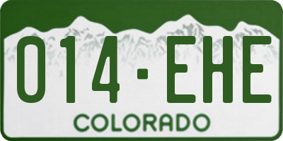CO license plate 014EHE