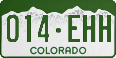 CO license plate 014EHH