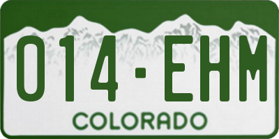 CO license plate 014EHM