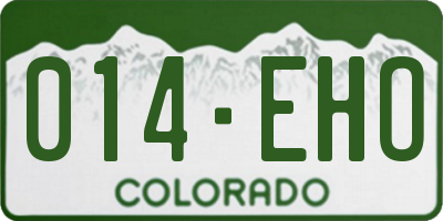 CO license plate 014EHO