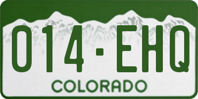 CO license plate 014EHQ
