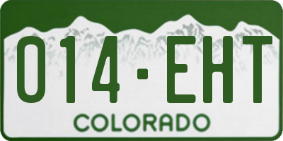 CO license plate 014EHT