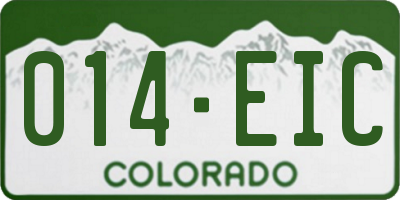CO license plate 014EIC