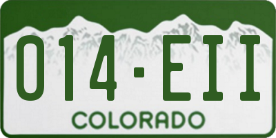 CO license plate 014EII