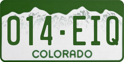 CO license plate 014EIQ