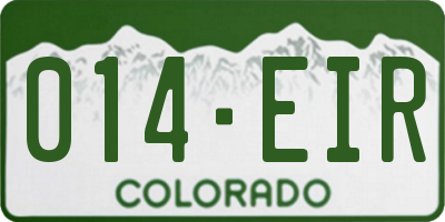 CO license plate 014EIR