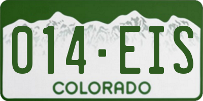 CO license plate 014EIS
