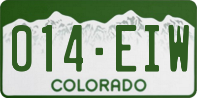 CO license plate 014EIW
