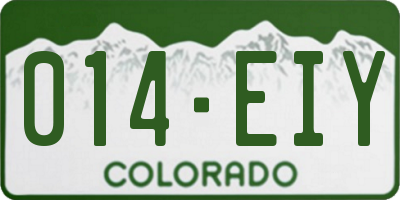 CO license plate 014EIY