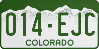 CO license plate 014EJC
