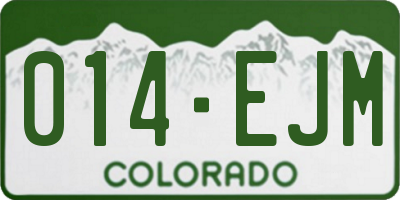 CO license plate 014EJM