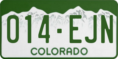 CO license plate 014EJN