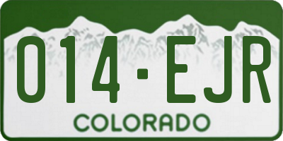 CO license plate 014EJR