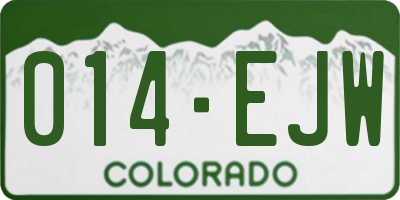 CO license plate 014EJW