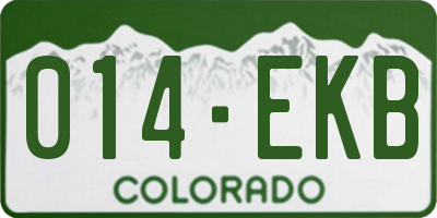 CO license plate 014EKB