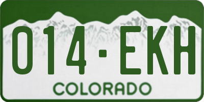 CO license plate 014EKH
