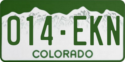 CO license plate 014EKN