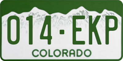 CO license plate 014EKP