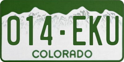 CO license plate 014EKU