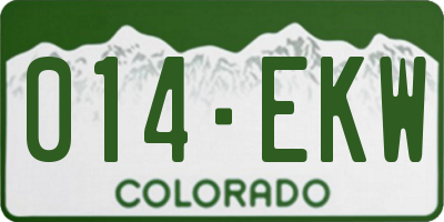 CO license plate 014EKW