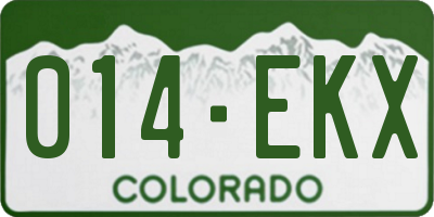 CO license plate 014EKX