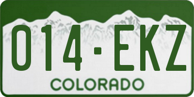 CO license plate 014EKZ