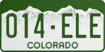 CO license plate 014ELE