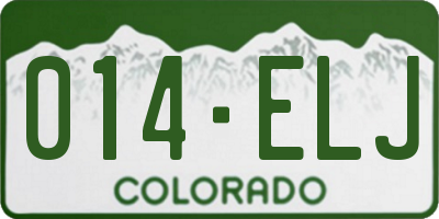 CO license plate 014ELJ