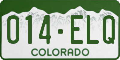 CO license plate 014ELQ