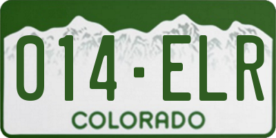 CO license plate 014ELR