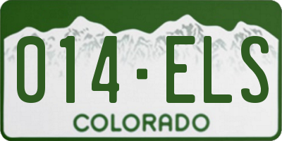 CO license plate 014ELS
