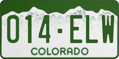 CO license plate 014ELW