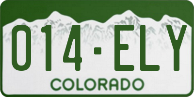 CO license plate 014ELY
