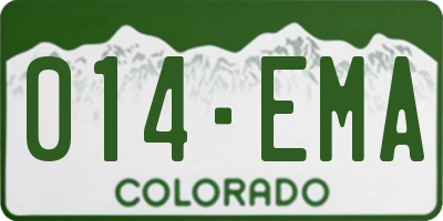 CO license plate 014EMA