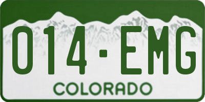 CO license plate 014EMG