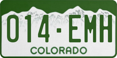 CO license plate 014EMH