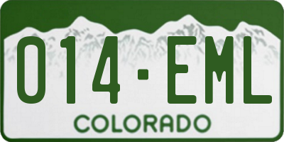 CO license plate 014EML