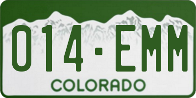 CO license plate 014EMM