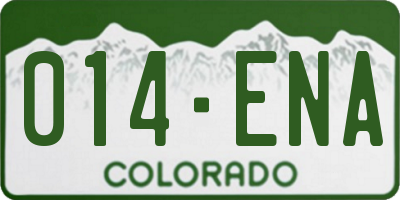 CO license plate 014ENA