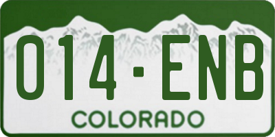 CO license plate 014ENB