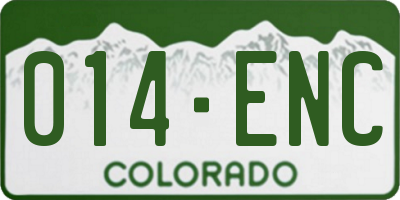CO license plate 014ENC