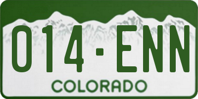 CO license plate 014ENN